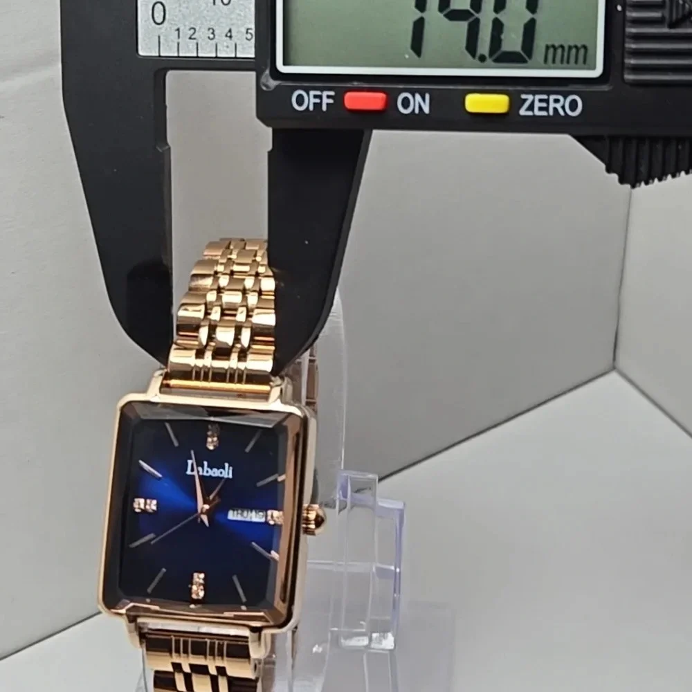 Womens Labaoli Day Date Blue Dial Rose Gold Stainless Steel Watch LA258M Dainty